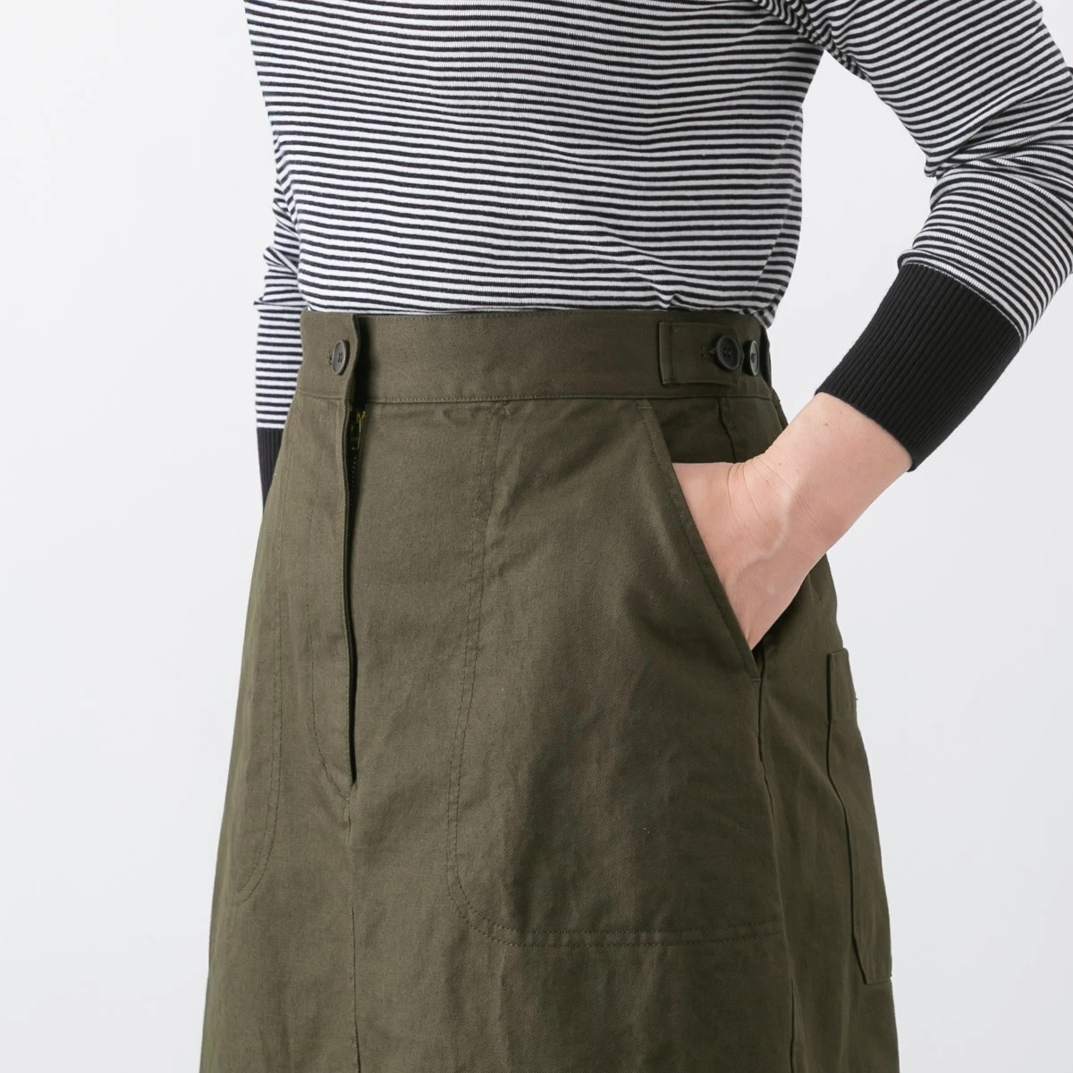 SARAHWEAR サラウェア Cotton Twill A-line Skirt コットン ツイル Aライン スカート C21854