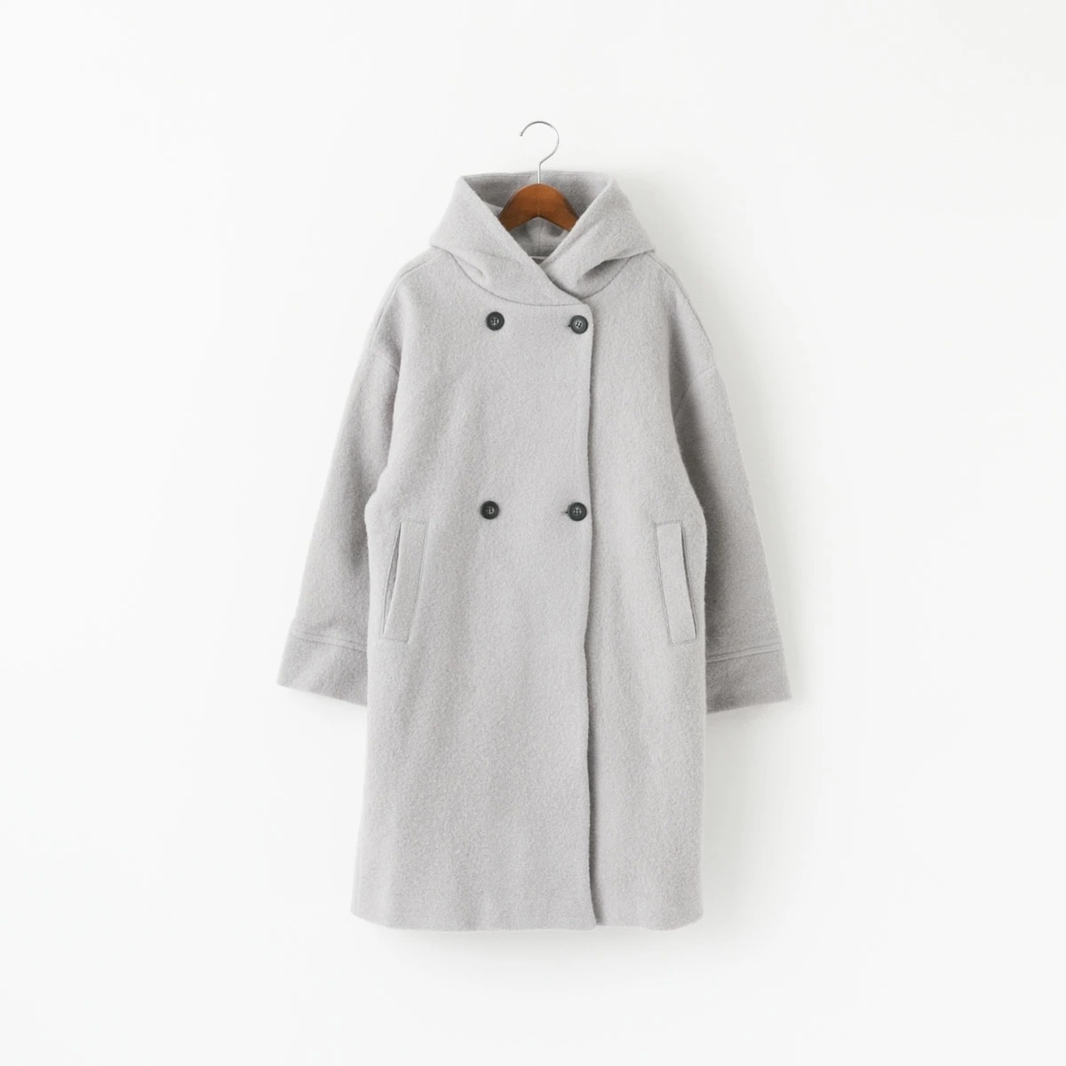 maomade マオメイド 圧縮ウール ダブルボタン ロング丈コート 4色 541128