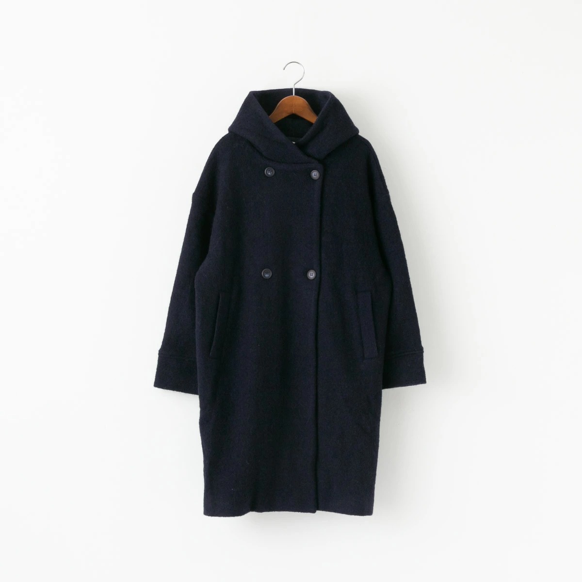 maomade マオメイド 圧縮ウール ダブルボタン ロング丈コート 4色 541128