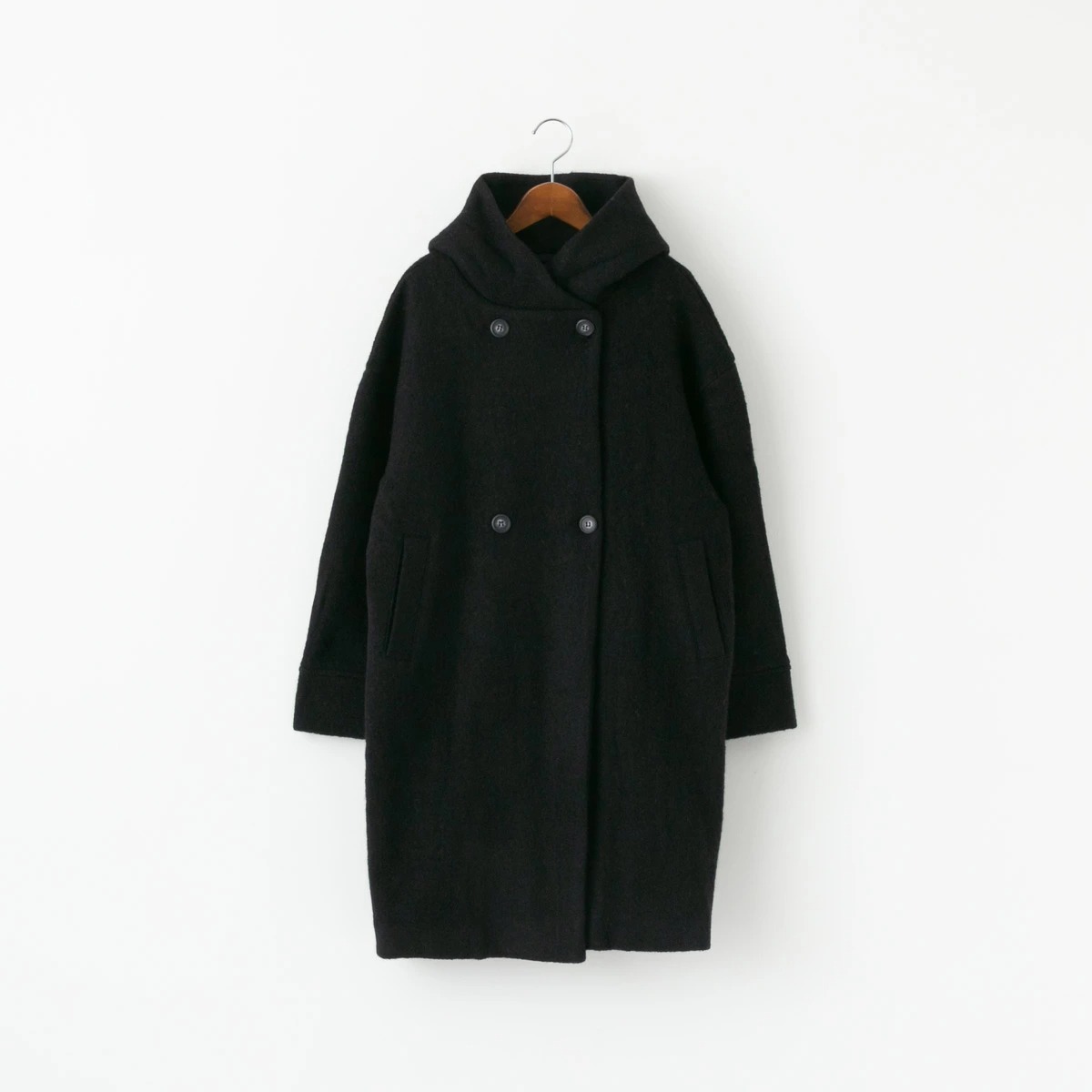 maomade マオメイド 圧縮ウール ダブルボタン ロング丈コート 4色 541128