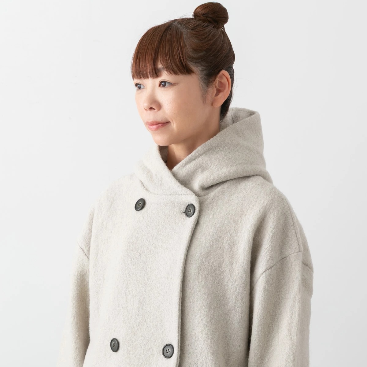 maomade マオメイド 圧縮ウール ダブルボタン ロング丈コート 4色 541128