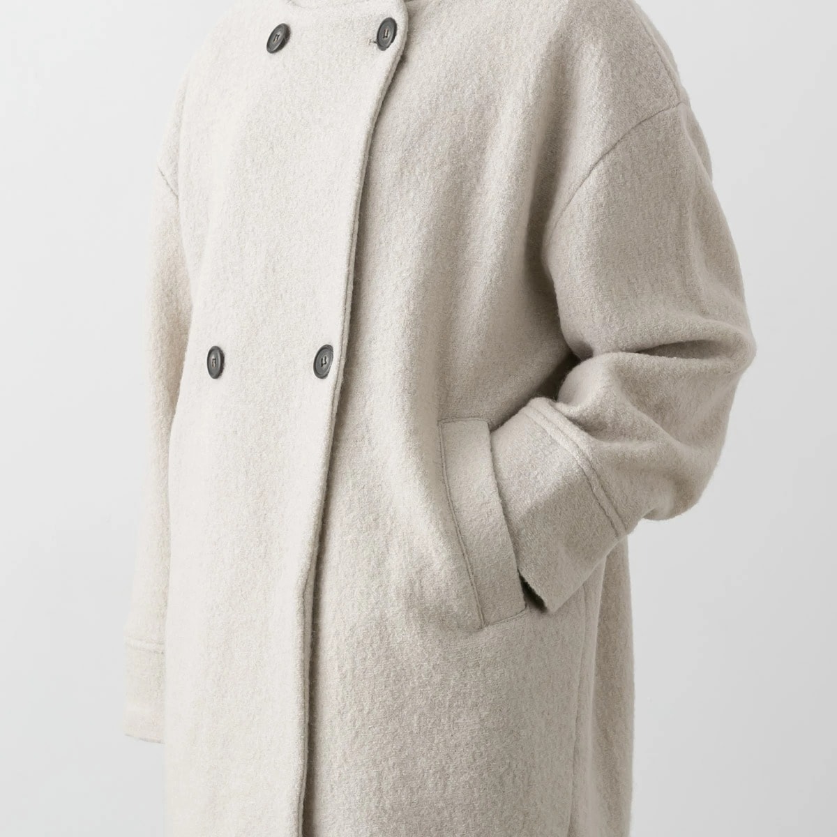 maomade マオメイド 圧縮ウール ダブルボタン ロング丈コート 4色 541128