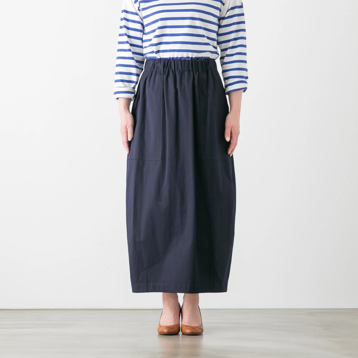 nicholson ＆ nicholson ニコルソン アンド ニコルソン <br />コットン チノ スカート SHELL-CHINO 3色