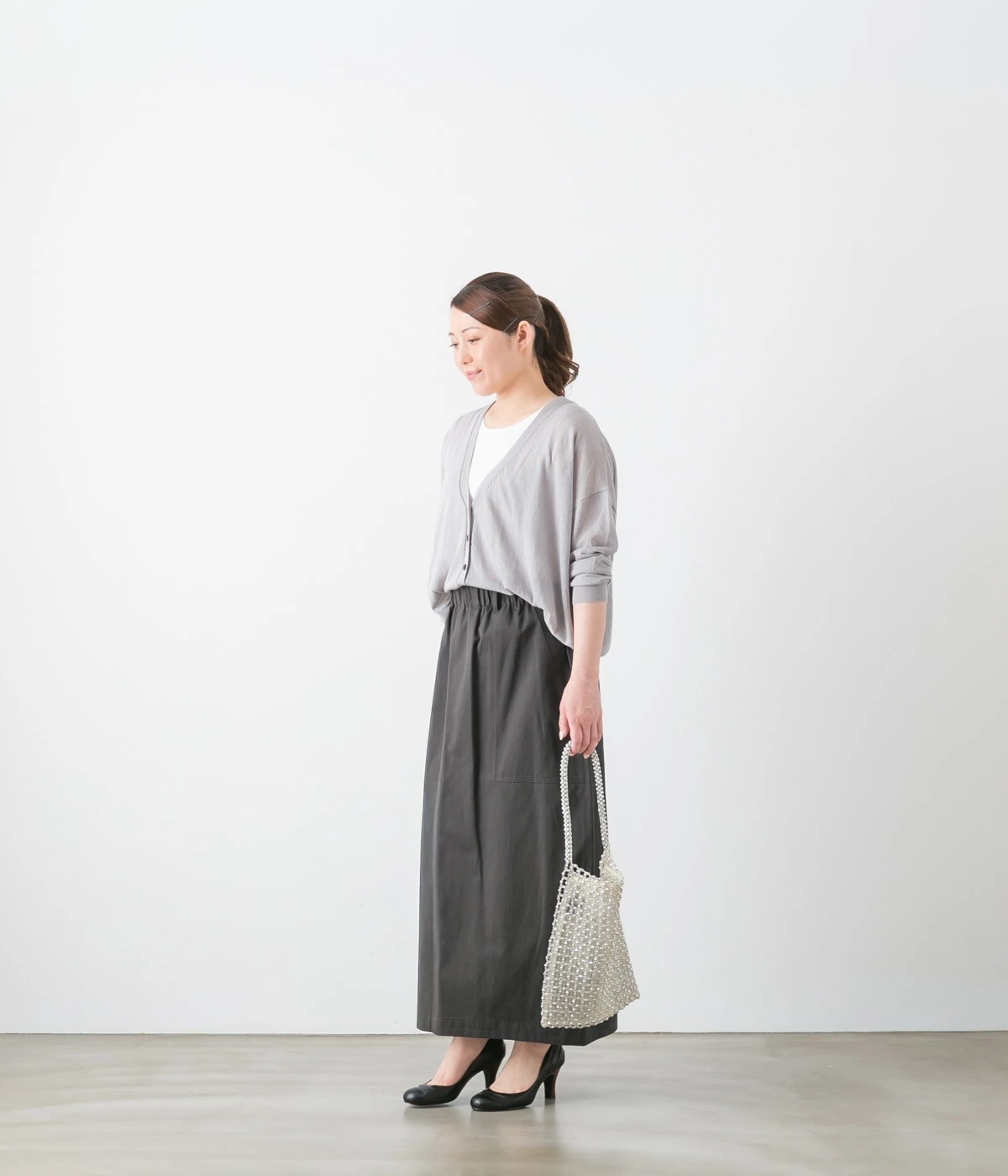 nicholson ＆ nicholson ニコルソン アンド ニコルソン <br />コットン チノ スカート SHELL-CHINO 3色