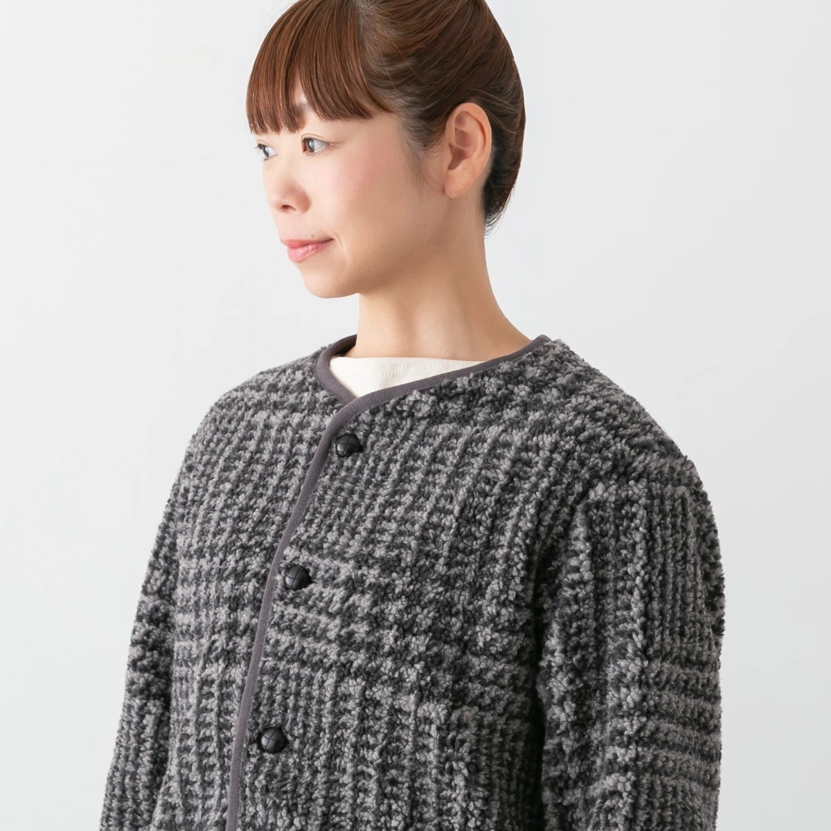 Vincent et Mireille バンソン エ ミレイユ ボアカーディガン ジャケット 3色 VM252BL25130