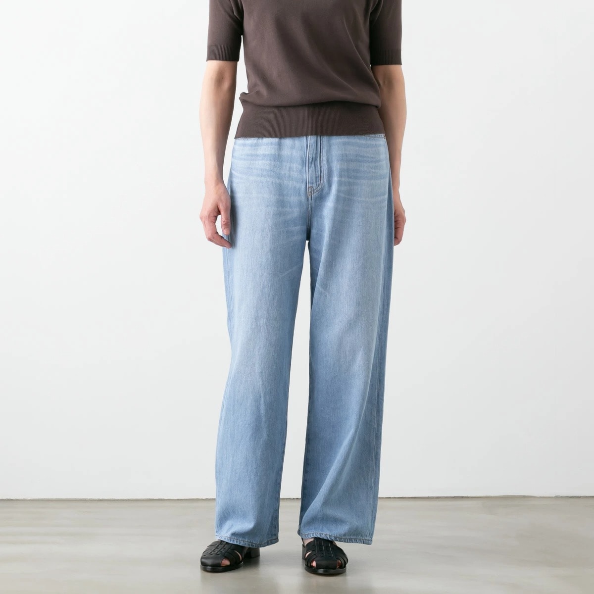 caqu サキュウ リネン サギング ワイド パンツ linen sagging wide 2色 34240