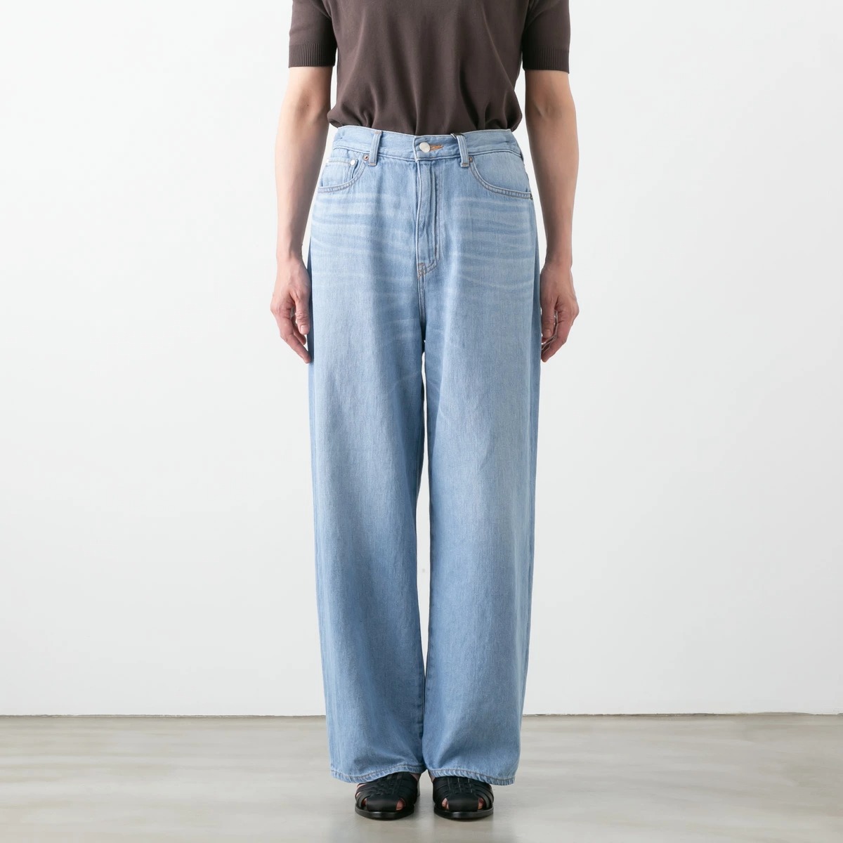 caqu サキュウ リネン サギング ワイド パンツ linen sagging wide 2色 34240