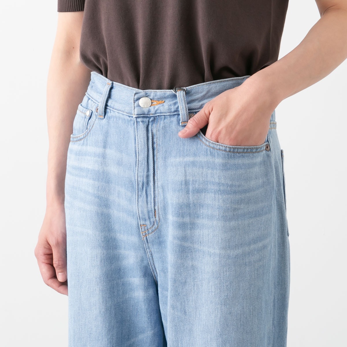caqu サキュウ リネン サギング ワイド パンツ linen sagging wide 2色 34240