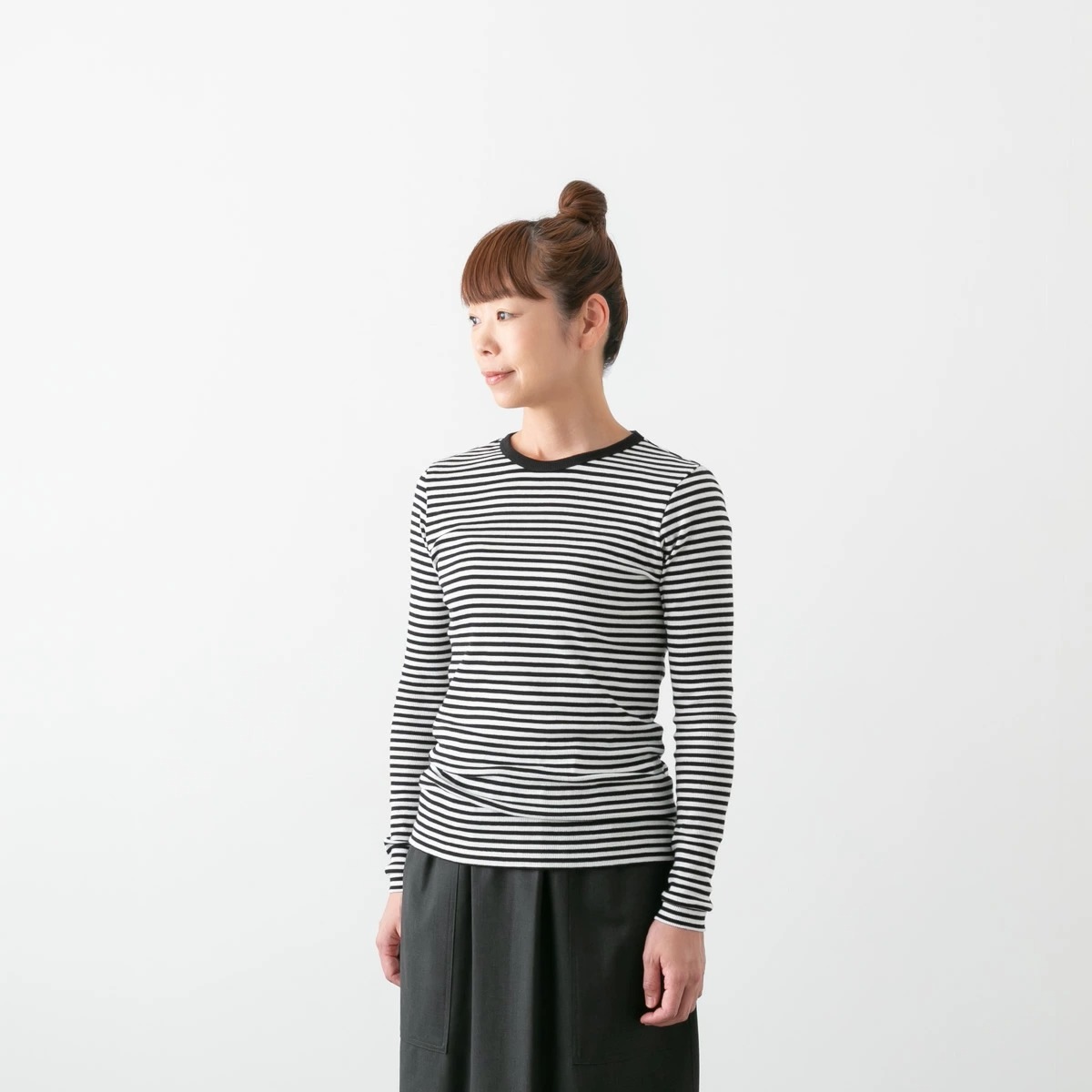 Cion シオン コットンテレコ ボーダーカットソー 2色 19-24252