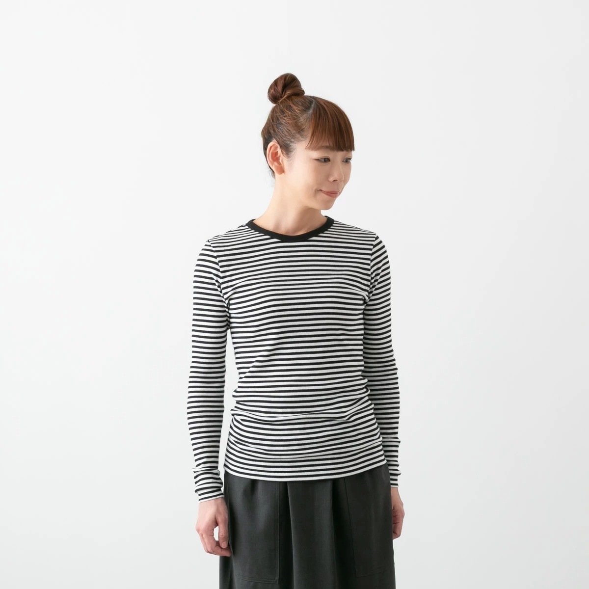 Cion シオン コットンテレコ ボーダーカットソー 2色 19-24252