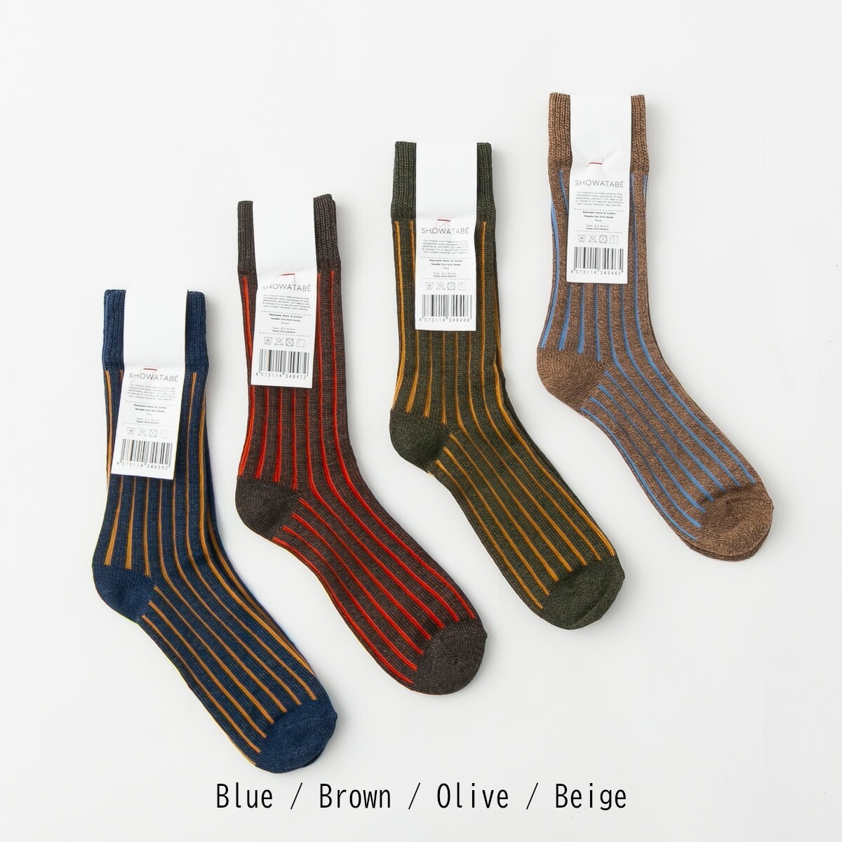 SHOWATABE ショウワタベ Washable wool&cotton Needle Out Knit Socks 針抜きニットソックス SW-18 4色 