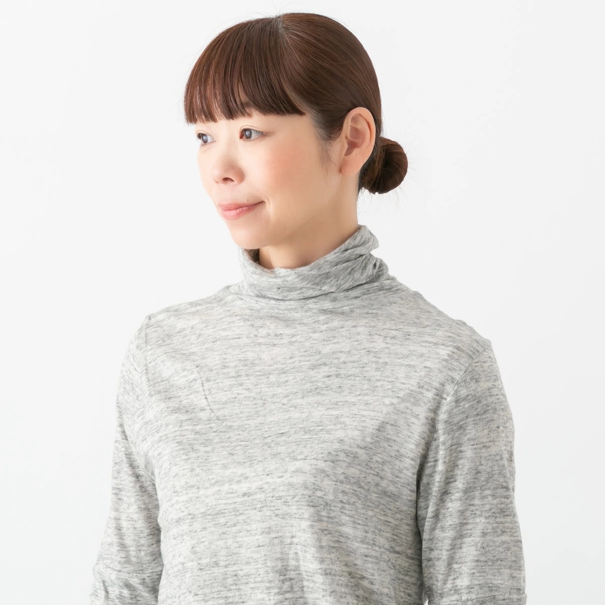 harmonie アルモニ ウォッシャブルガーゼ天竺 5分袖タートル 3色 62560075