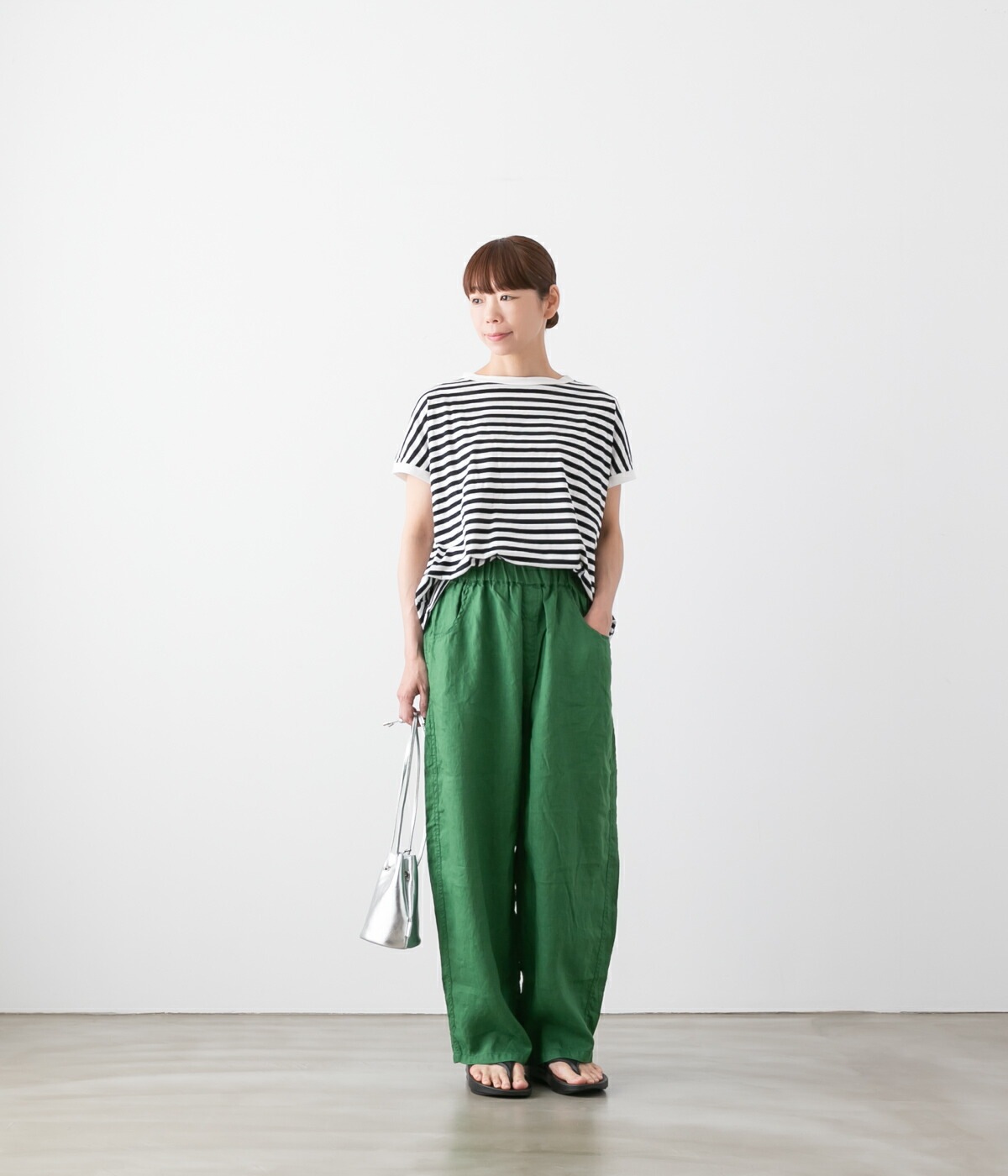 ルネルネです 新色入荷！NARU(ナル) 40フレンチリネン ノッポパンツ 654860BE