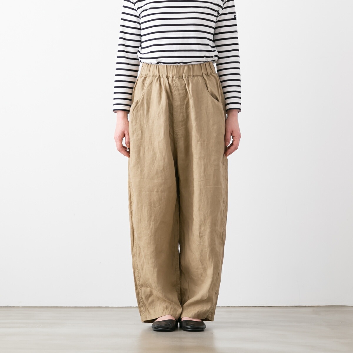 ナツ 新色入荷！NARU(ナル) 40フレンチリネン ノッポパンツ 654860BE