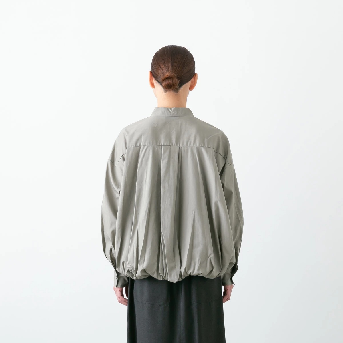 【未使用】mizuiroind バルーンシャツ　グレー mizuiro ind ミズイロインド ロングスリーブ バルーンシャツ 4色 3-230132
