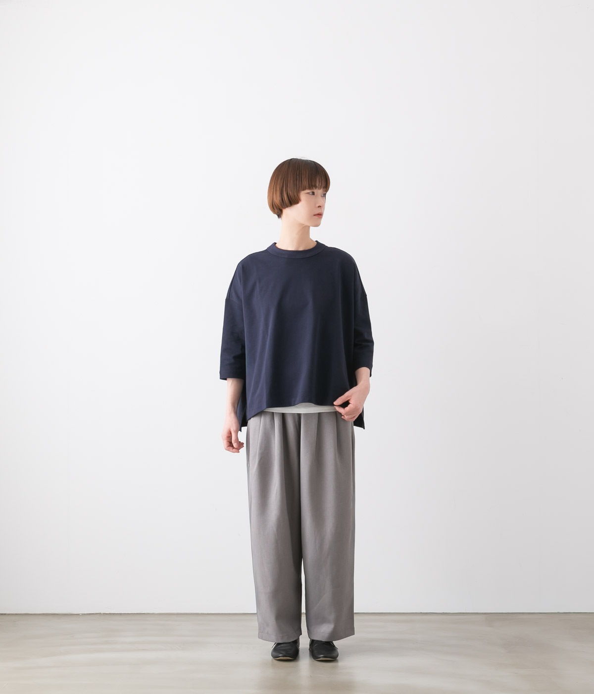 TRAVAIL MANUEL トラバイユ マニュアル 度詰 天竺 7分袖 プルオーバー 6色 2009-51