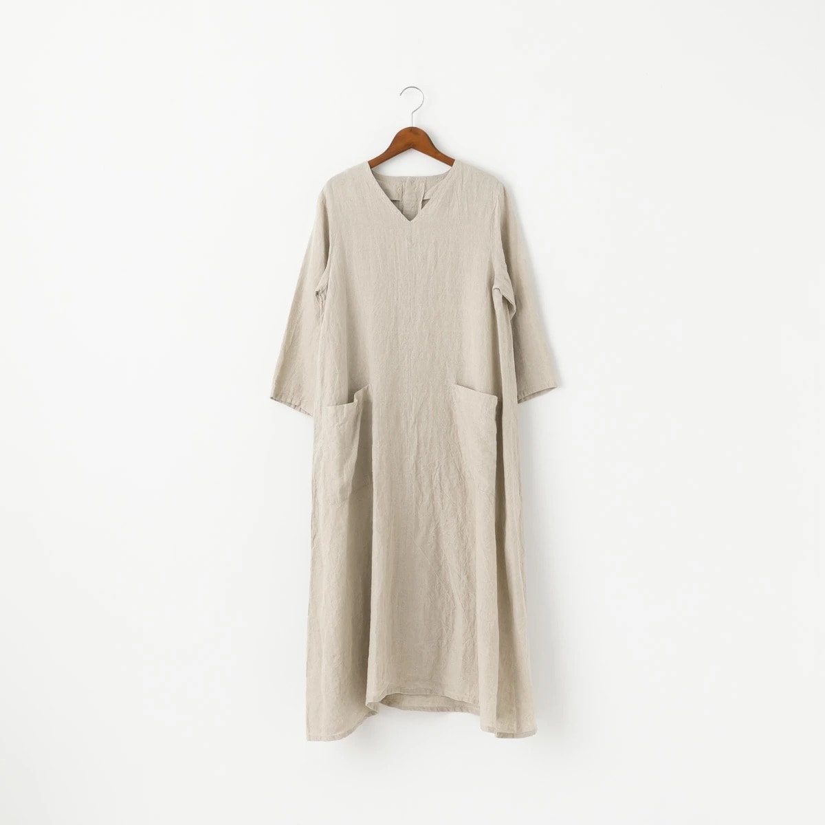 SARAHWEAR サラウェア Belgium Linen V neck Flared Dress ベルギーリネン Vネック フレアドレス 5色 C71272
