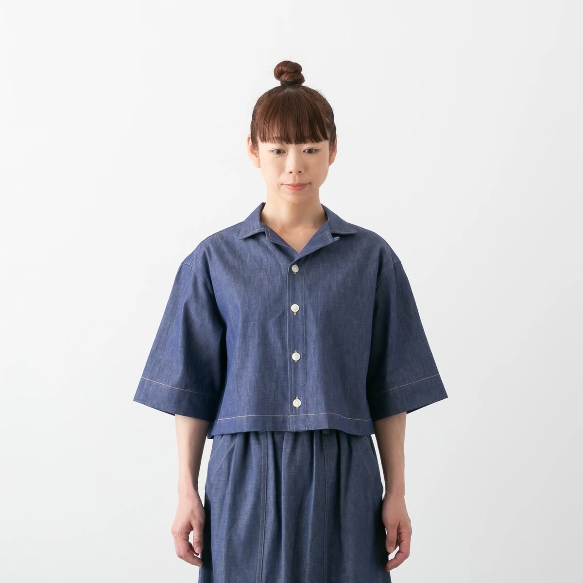 nicholson ＆ nicholson ニコルソン アンド ニコルソン オープンカラー シャツ OPEN COLLAR SHIRT ROMA-DENIM 2色