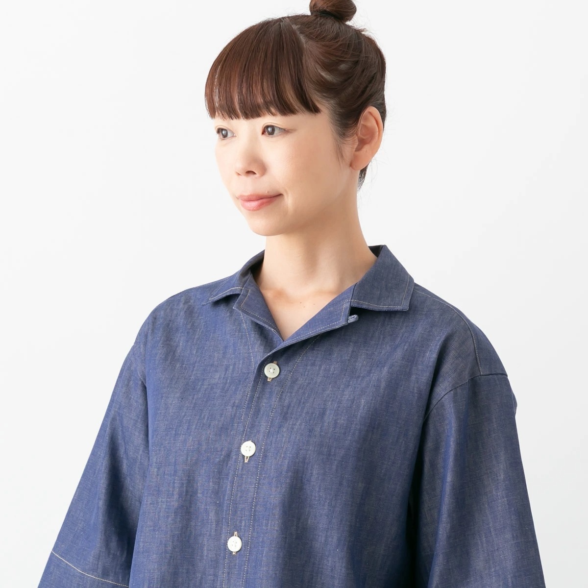 nicholson ＆ nicholson ニコルソン アンド ニコルソン オープンカラー シャツ OPEN COLLAR SHIRT ROMA-DENIM 2色
