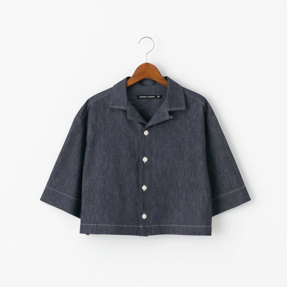 nicholson ＆ nicholson ニコルソン アンド ニコルソン オープンカラー シャツ OPEN COLLAR SHIRT ROMA-DENIM 2色