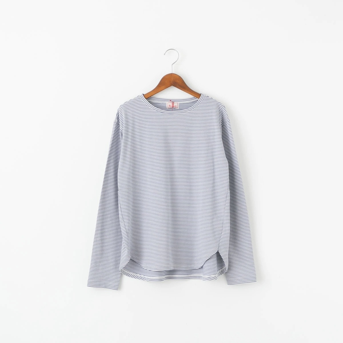 maomade マオメイド 細細 ボーダー ラウンドヘム TEE 長袖 カットソー 5色 641201B