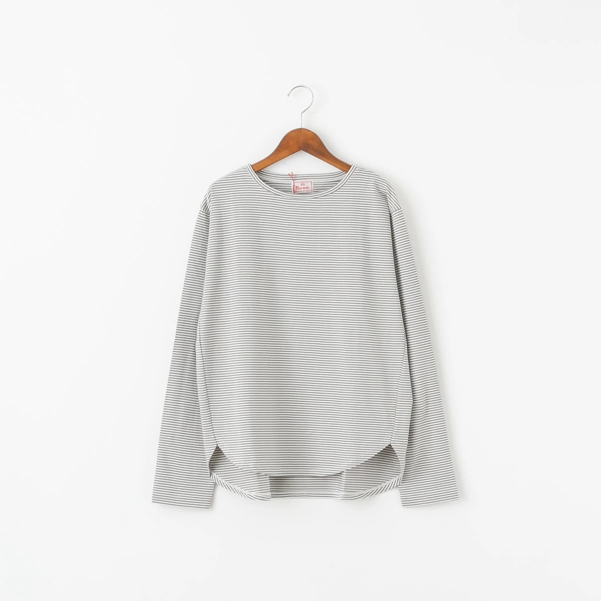 maomade マオメイド 細細 ボーダー ラウンドヘム TEE 長袖 カットソー 5色 641201B