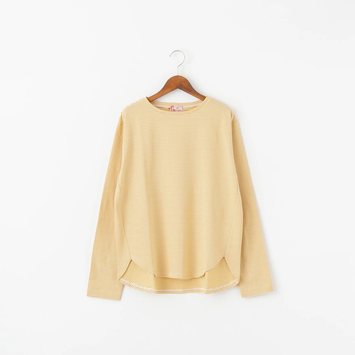 maomade マオメイド 細細 ボーダー ラウンドヘム TEE 長袖 カットソー 5色 641201B