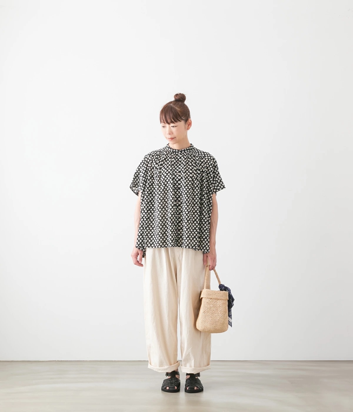 D.M.G Brocante ドミンゴ ブロカント インド プリント フロンセ シャツ