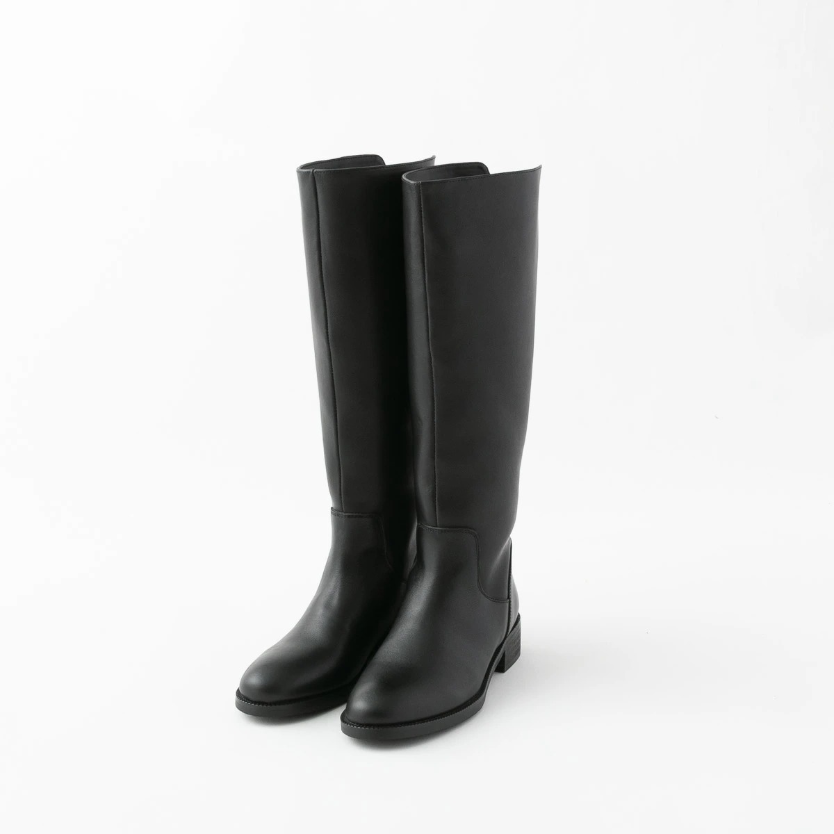 REMME レザーロングブーツ ブラック 39 REMME ブーツ REMME/レメ インヒールロングブーツ レディース