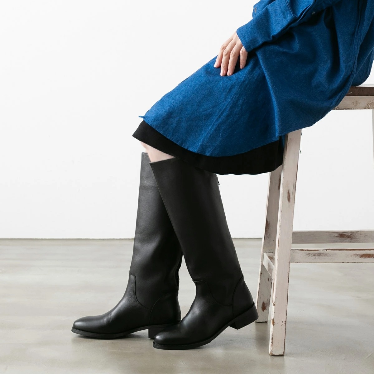 【美品】REMME レメ 本革 バックジップ ロングブーツ〈定価31,900円〉 REMME（レメ） バックジップ ロングブーツ｜ROCOCO ONLINE STORE