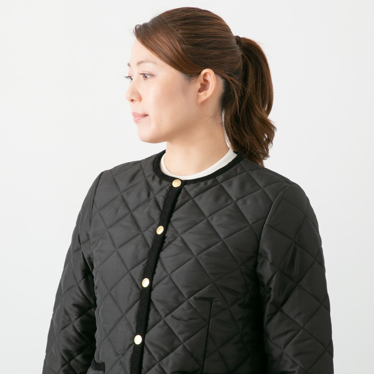 Traditional Weatherwear トラディショナルウェザーウェア ノーカラー キルティング ジャケット アークリー ARKLEY 2色  L252APQC00481AA