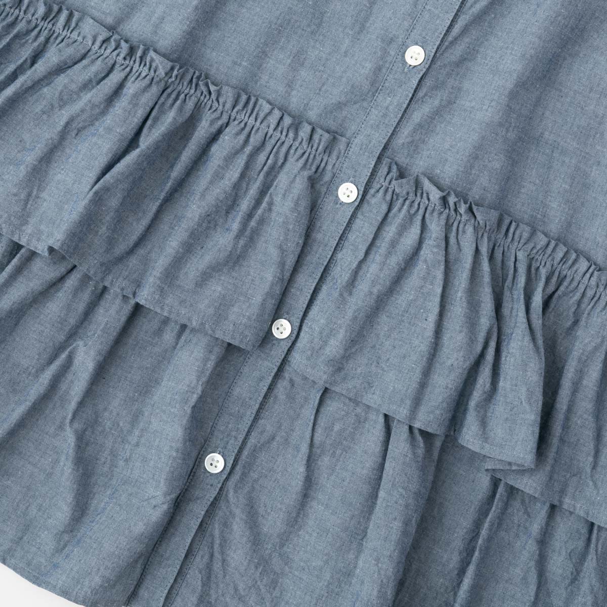 dahl'ia ダリア コットン フリル 半袖 ブラウス 2色 DBL-324FC