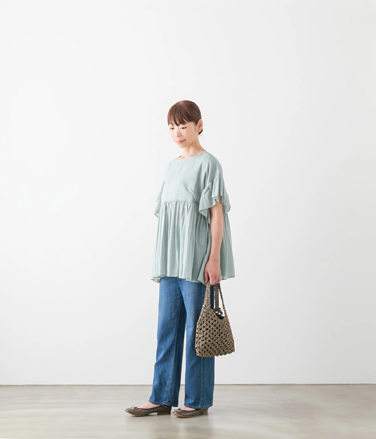 utilite ユティリテ sushi voil 2WAY ボックス ブラウス 4色 UT410LS43
