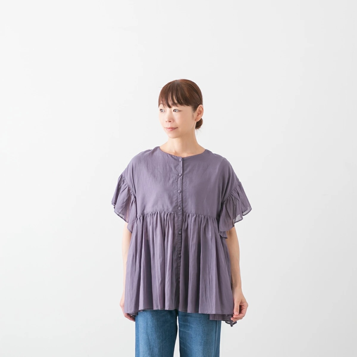 utilite ユティリテ sushi voil 2WAY ボックス ブラウス 4色 UT410LS43