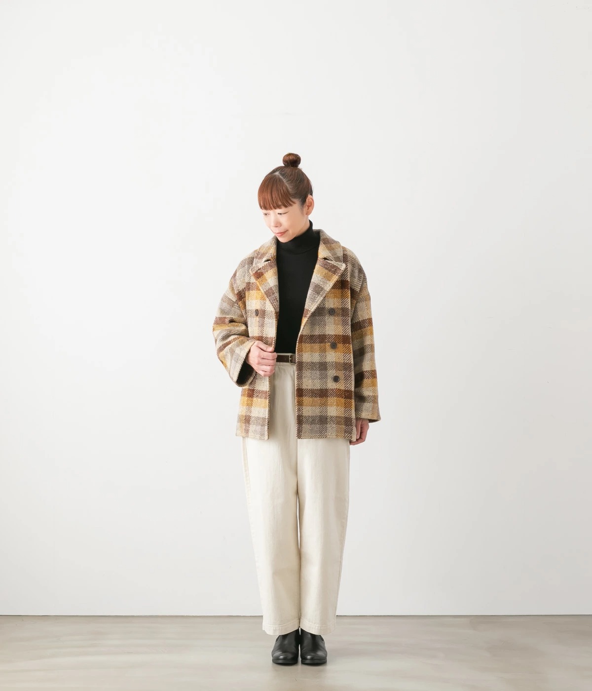 ARMEN アーメン WOOL CHECK OVERSIZED PEACOAT WITH LINING ウール チェック オーバーサイズ ピーコート PNAM2352C
