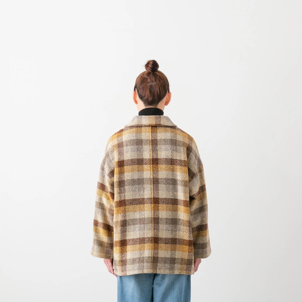 ARMEN アーメン WOOL CHECK OVERSIZED PEACOAT WITH LINING ウール チェック オーバーサイズ ピーコート PNAM2352C