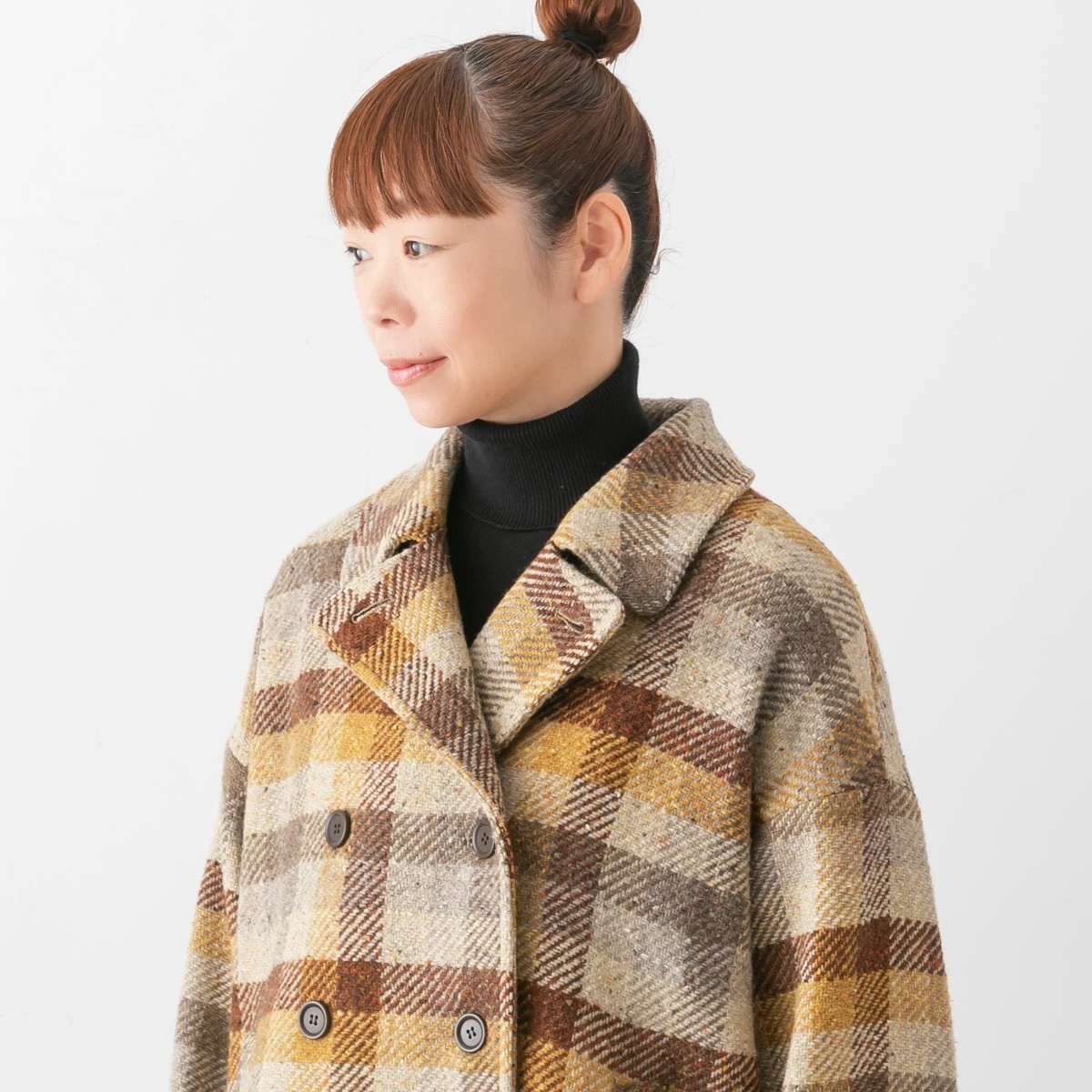 ARMEN アーメン WOOL CHECK OVERSIZED PEACOAT WITH LINING ウール チェック オーバーサイズ ピーコート PNAM2352C