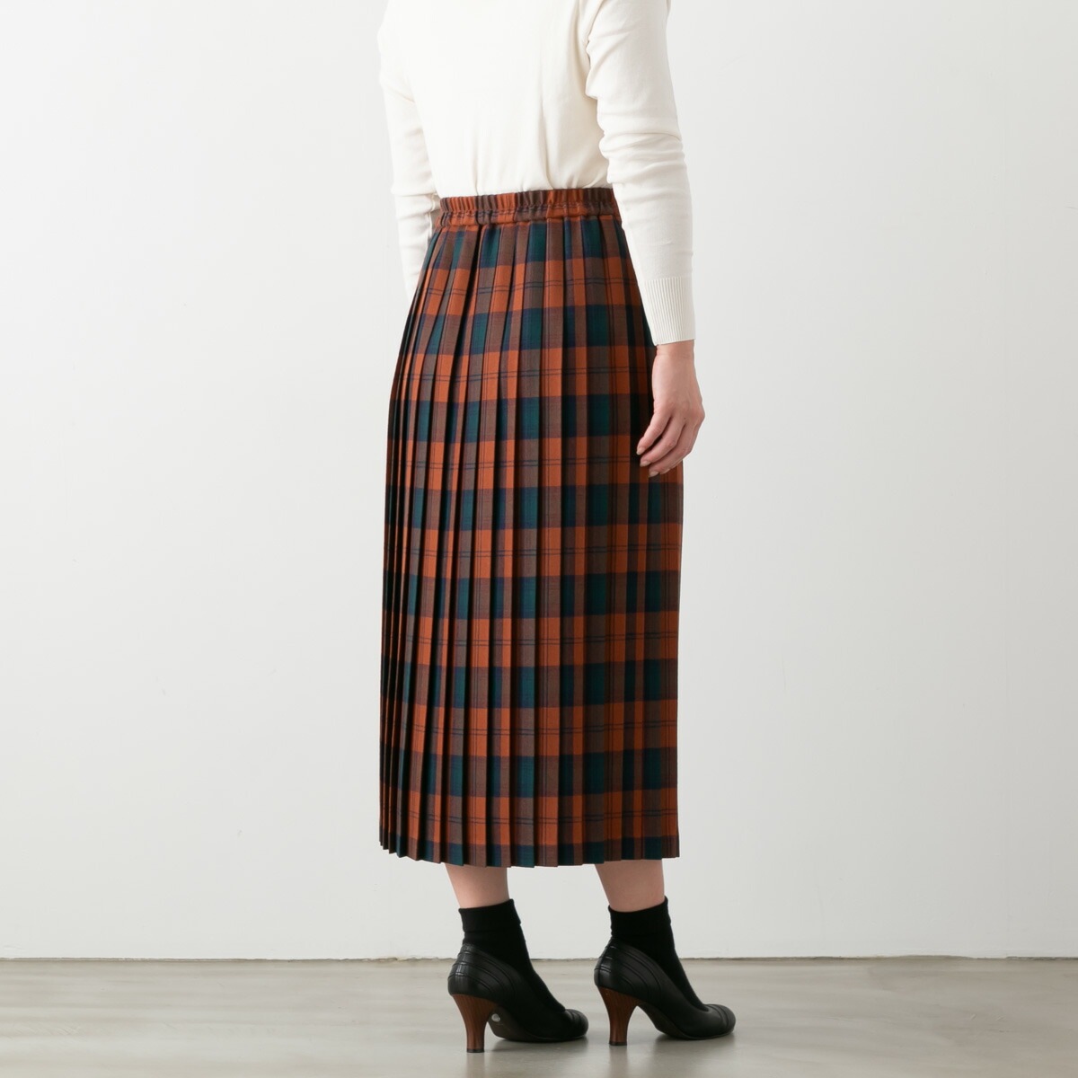 SARAHWEAR サラウェア ウール タータン プリーツスカート Hanna 3色 C21652