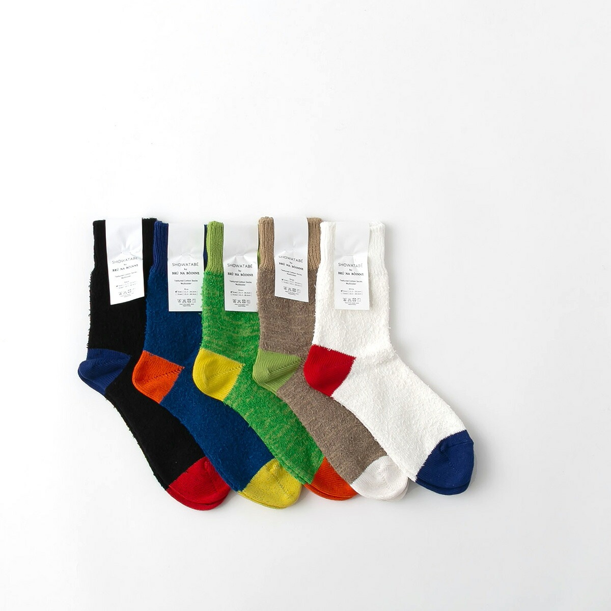 SHOWATABE ショウワタベ Textured Cotton Socks テクスチャー コットン ソックス 5色