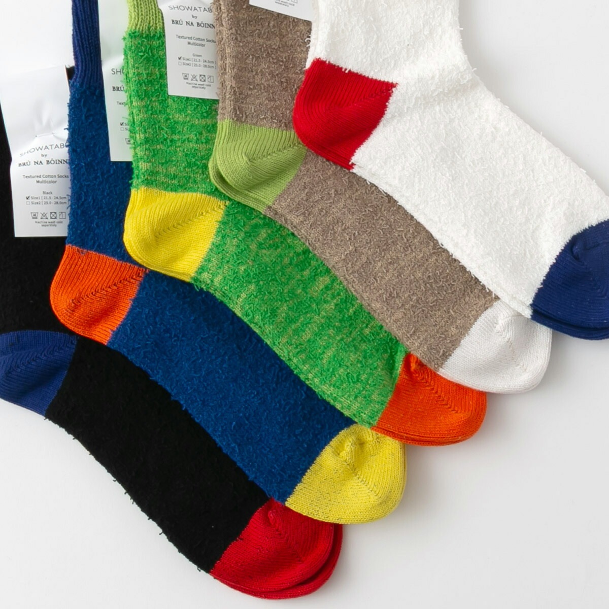 SHOWATABE ショウワタベ Textured Cotton Socks テクスチャー コットン ソックス 5色
