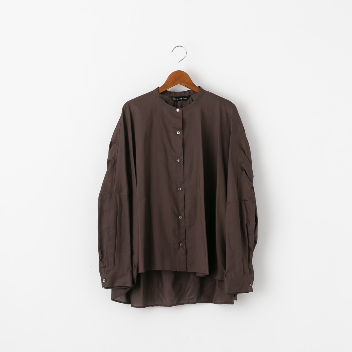 mizuiro ind ミズイロインド バックギャザー ワイド シャツ 238975