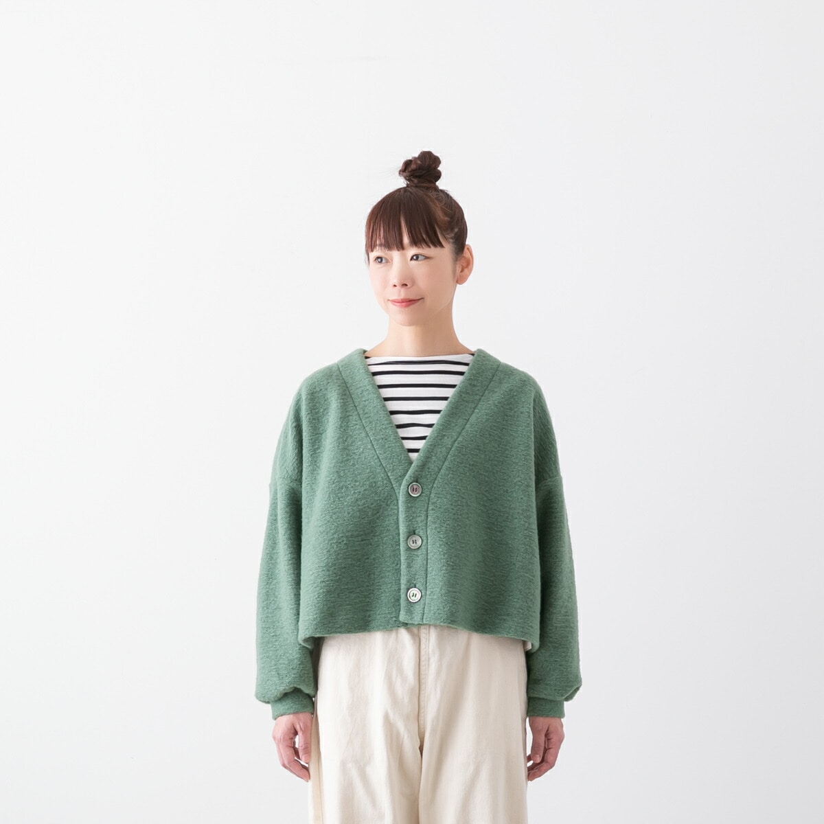 UNIVERSAL SEVEN ユニヴァーサル セヴン スライバー ニット リブニット Vネック カーディガン 3色 US250CT004