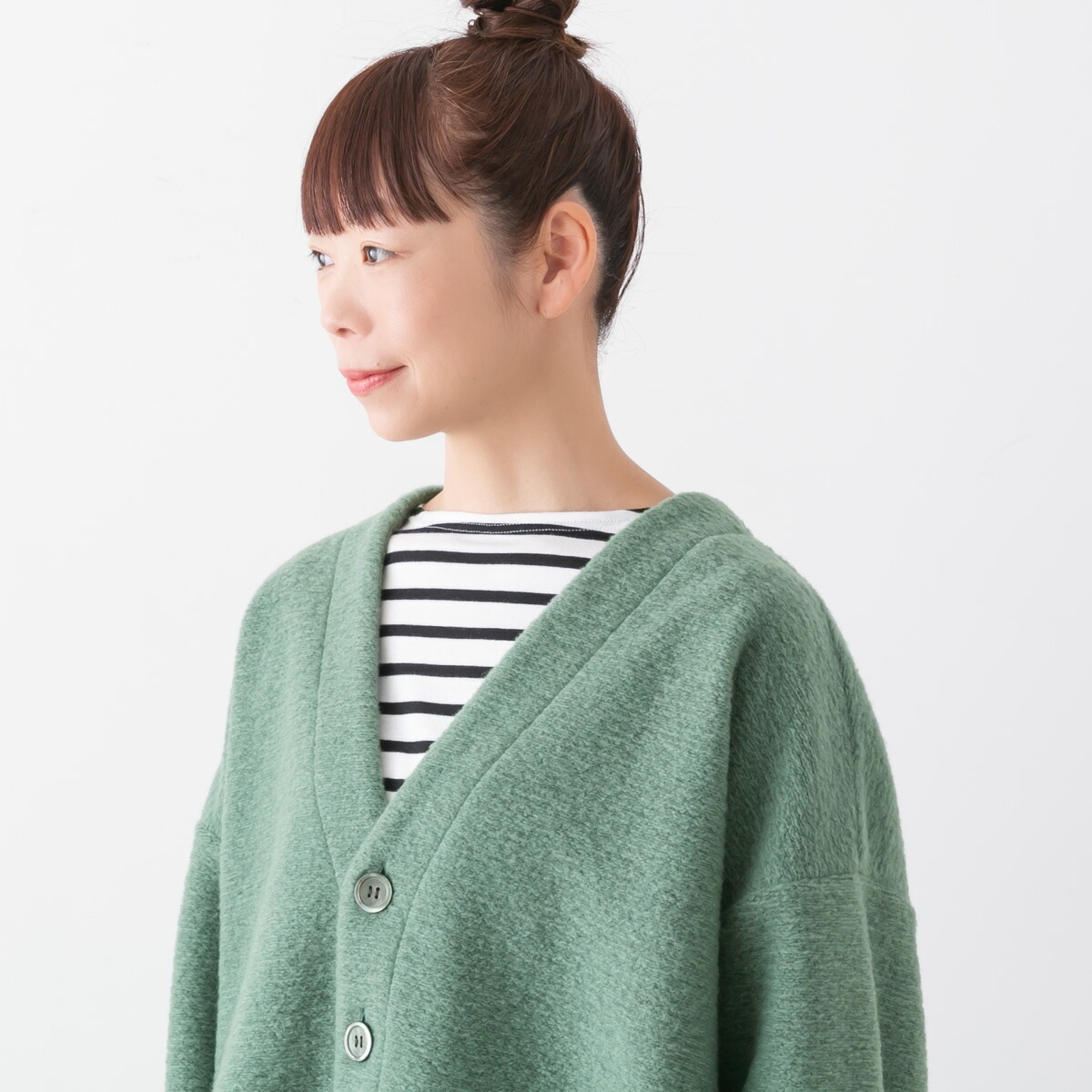 UNIVERSAL SEVEN ユニヴァーサル セヴン スライバー ニット リブニット Vネック カーディガン 3色 US250CT004