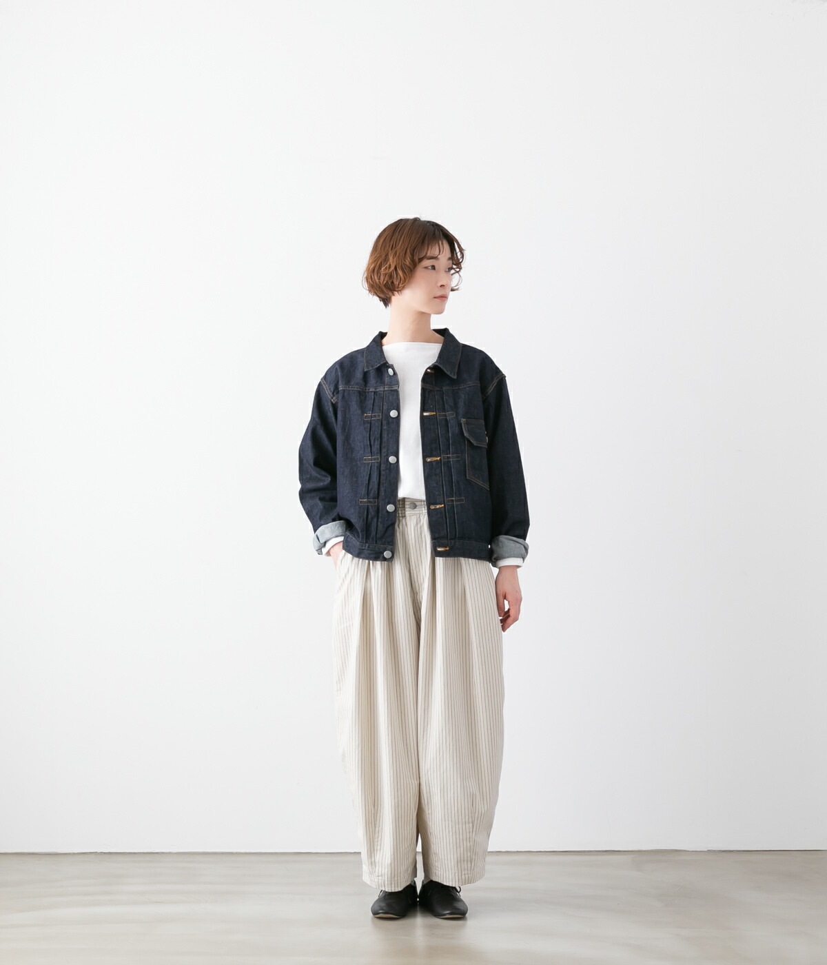 HARVESTY ハーベスティ ペンシルストライプ サーカス パンツ 2色 A12504