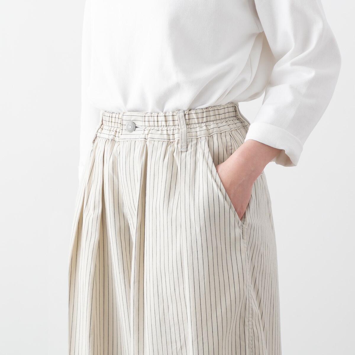 HARVESTY ハーベスティ ペンシルストライプ サーカス パンツ 2色 A12504