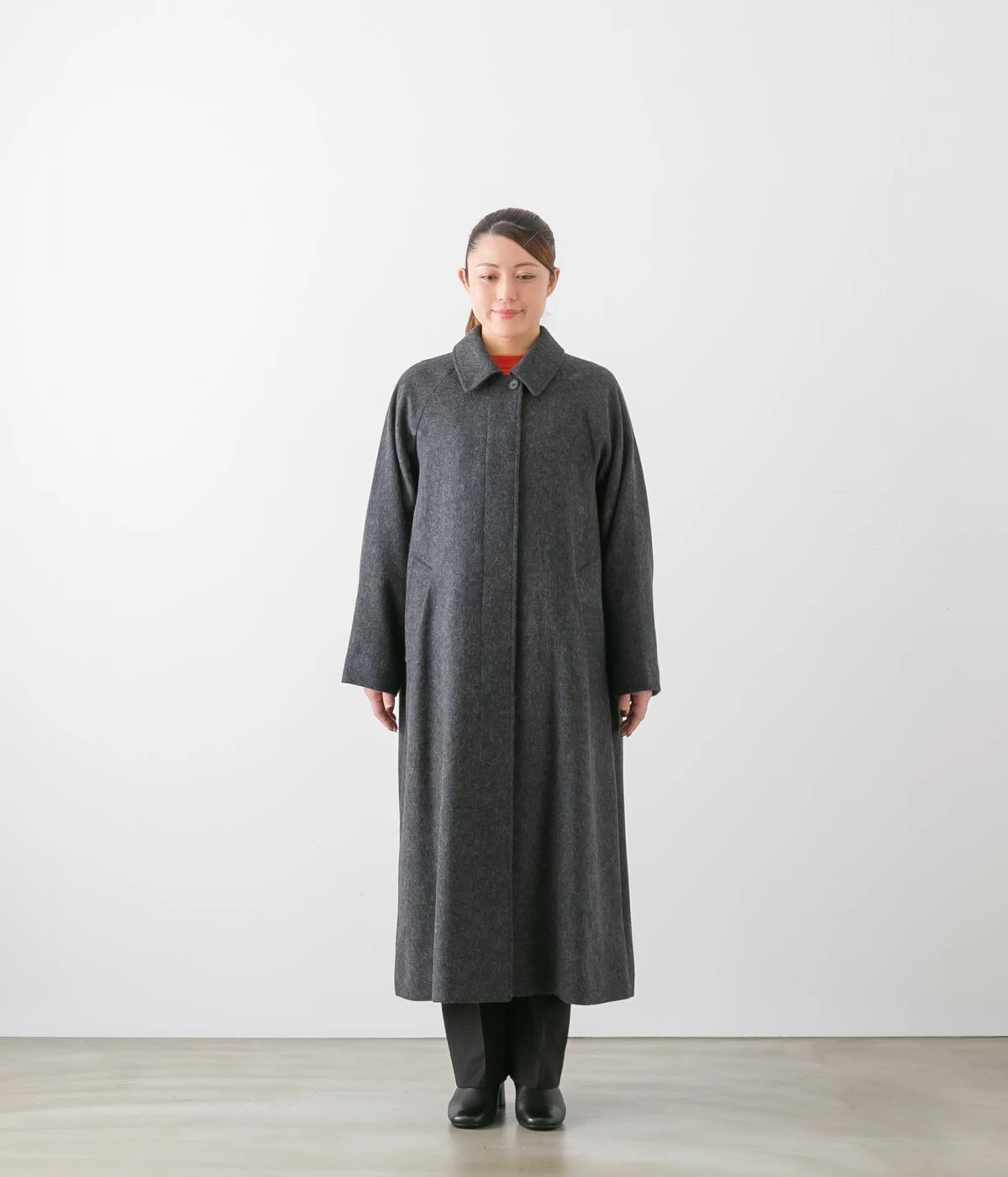 mizuiro ind ミズイロインド wool blend balmacaan coat ウール混