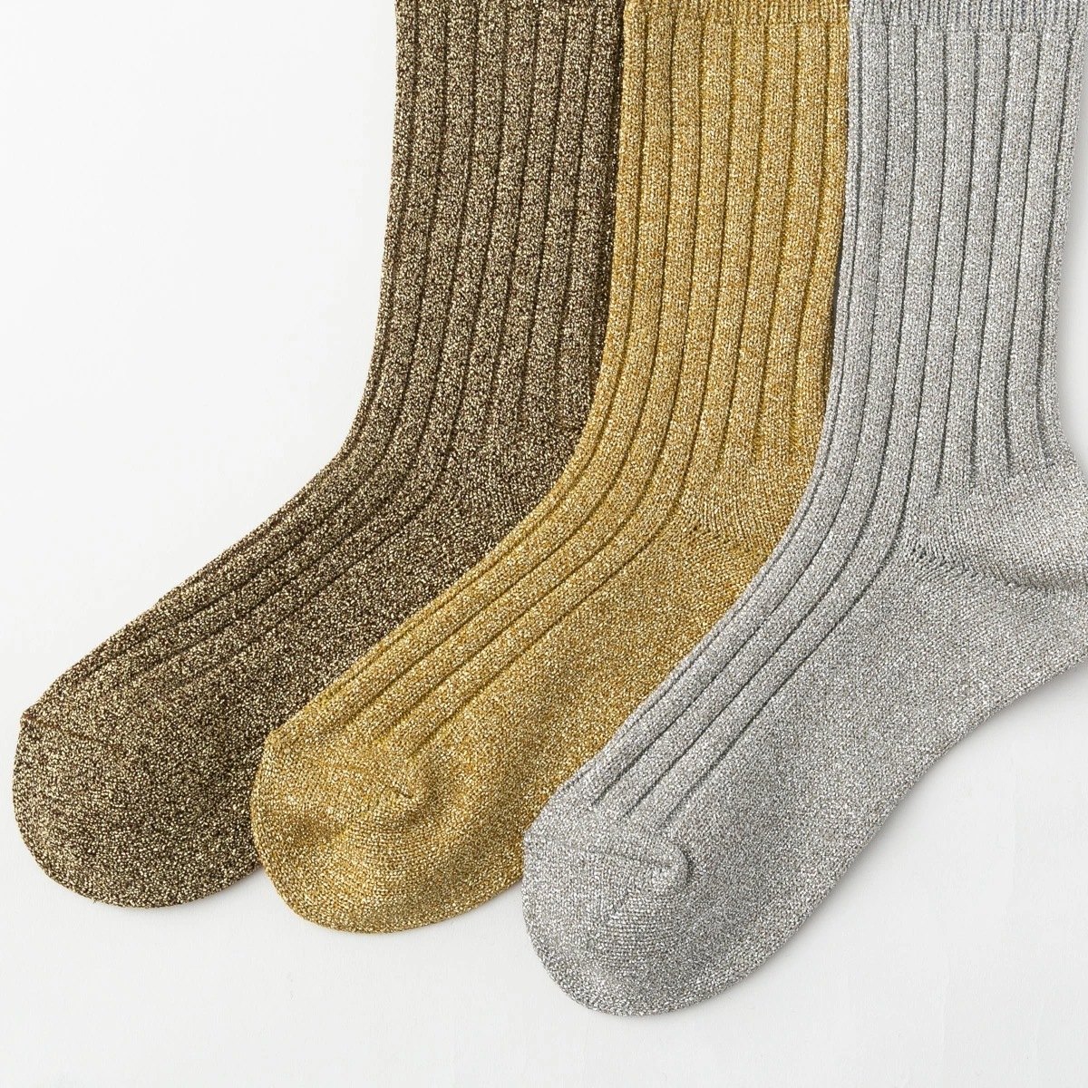 SHOWATABE ショウワタベ Glitter Ribbed Socks グリッター ラメ ソックス SW-25 3色