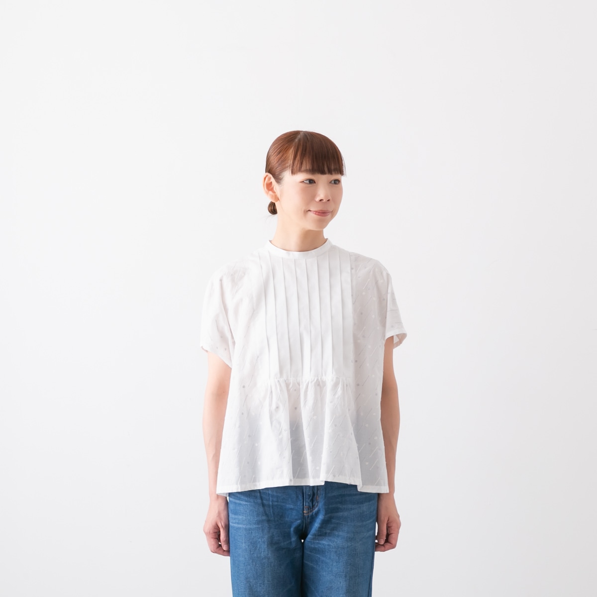 STAMP and DIARY スタンプ アンド ダイアリー <br />コットン 刺繍 フロントタック ブラウス 3色 SDC410SS48