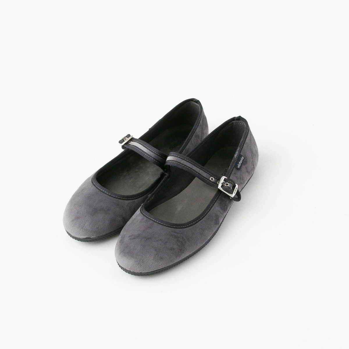 Victoria ビクトリア ベロア ストラップ フラットシューズ VC002 3色