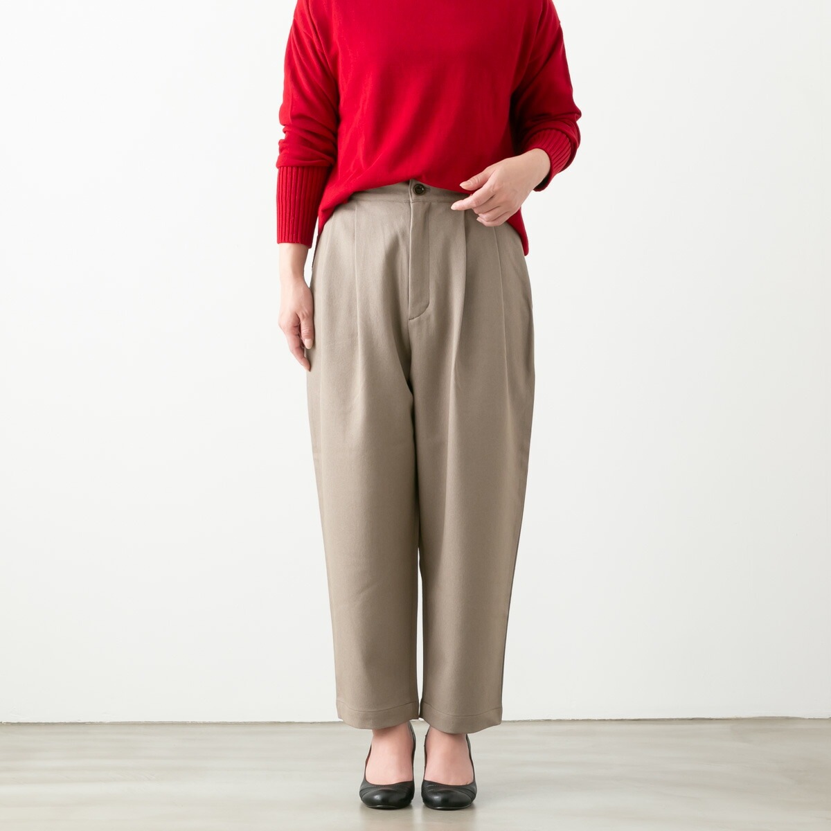 TISSU ティシュ FLAVOR ウールライクツイル タックパンツ 3色 TS230PT082